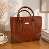 Elegant Brown Textured Tote Bag for Women – Premium Stylish Handbag