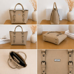 Elegant Beige Tote Bag for Women – Premium Stylish Shoulder Handbag