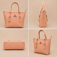 Elegant Peach Tote Bag for Women – Luxury Style Shoulder Handbag