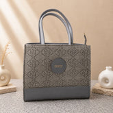Elegant Grey Tote Bag for Women – Luxury Pattern Shoulder Handbag