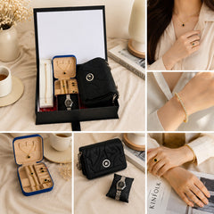 Noshia Midnight Elegance Luxury Gift Box for Her – Handbag, Jewelry Set, Watch & Bracelet