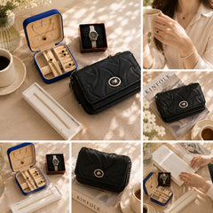 Noshia Midnight Elegance Luxury Gift Box for Her – Handbag, Jewelry Set, Watch & Bracelet