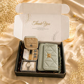 Blue Series Luxury Gift Set for Her | Jewelry, Watch & Quilted Handbag Gift Box