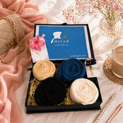 Perfect Hijab Gift Box for Her | 4 Premium Chiffon Hijabs plus Accessories