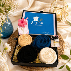 Perfect Hijab Gift Box for Her | 4 Premium Chiffon Hijabs plus Accessories