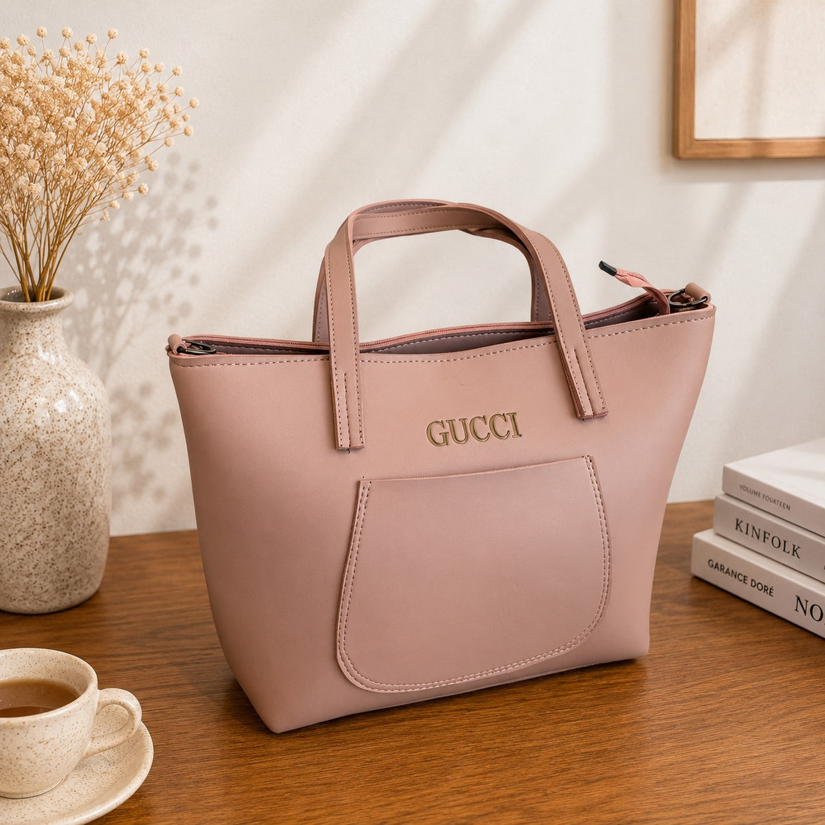 Elegant Pink Tote Handbag for Women – Stylish Everyday Shoulder Bag