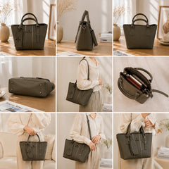 Elegant Olive Green Tote Bag for Women – Stylish Everyday Shoulder Handbag