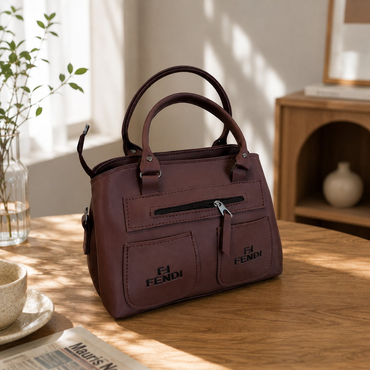 Elegant Maroon Tote Handbag for Women – Premium Stylish Shoulder Bag