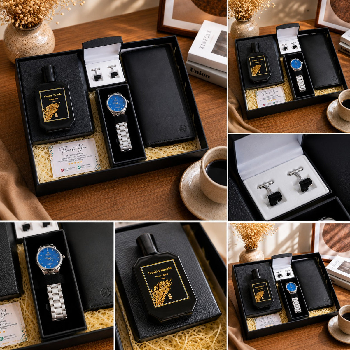 Luxury Gift Box for Men – Perfume, Wallet, Watch & Cufflinks