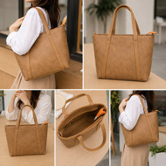 Elegant Tan Tote Bag for Women – Minimalist Everyday Shoulder Handbag