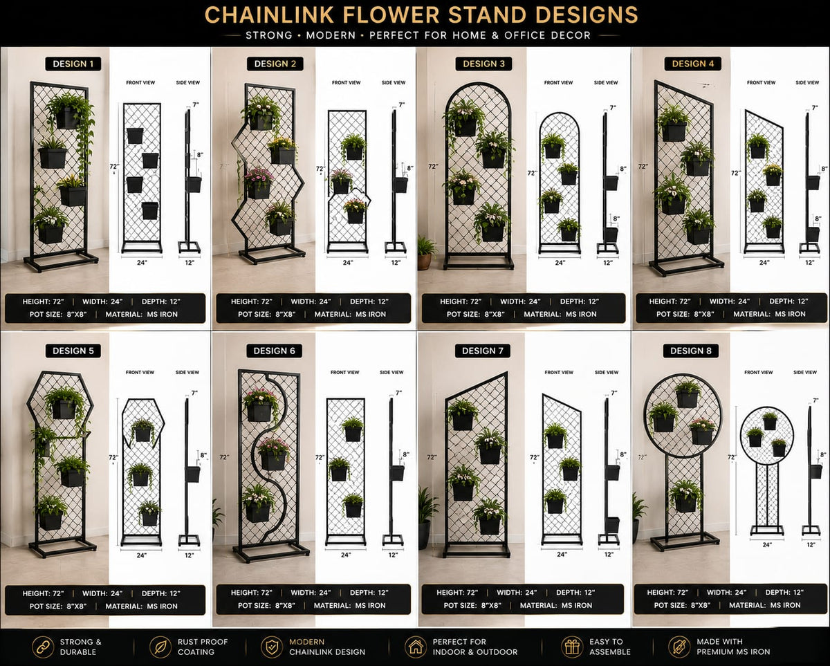 Designer Chainlink Flower Stand Collection